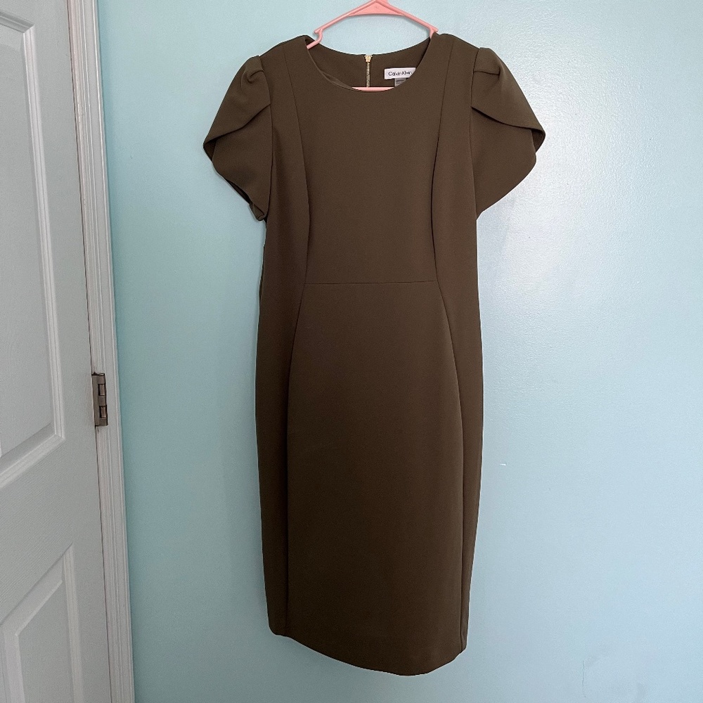 Calvin Klein Green Short Sleeve Dress